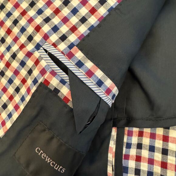 J. Crew Crewcuts Ludlow Two Button Gingham Plaid Blazer 14 NWT - Picture 3 of 10